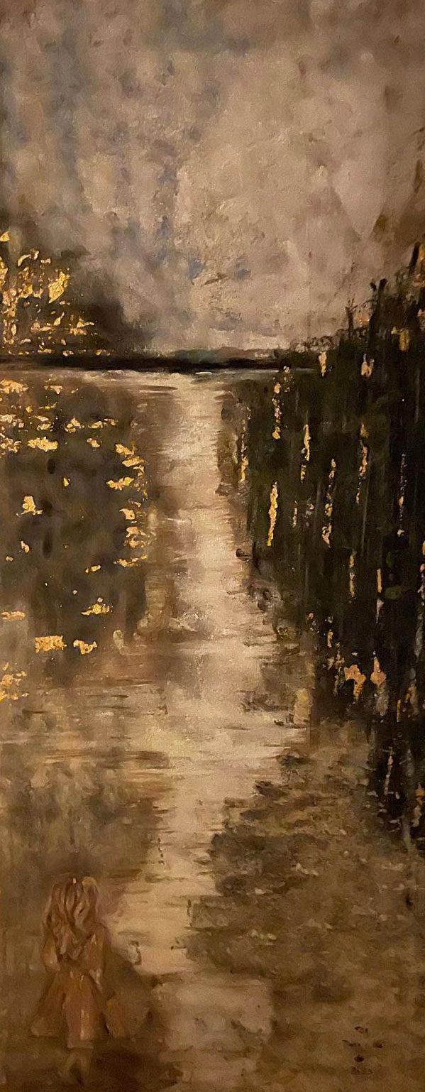 "Ruhige Gewässser" 2023, 80 x 100 cm, Acryl auf Leinwand